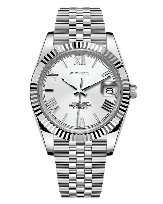 Seiko Datejust Números Romanos Plata